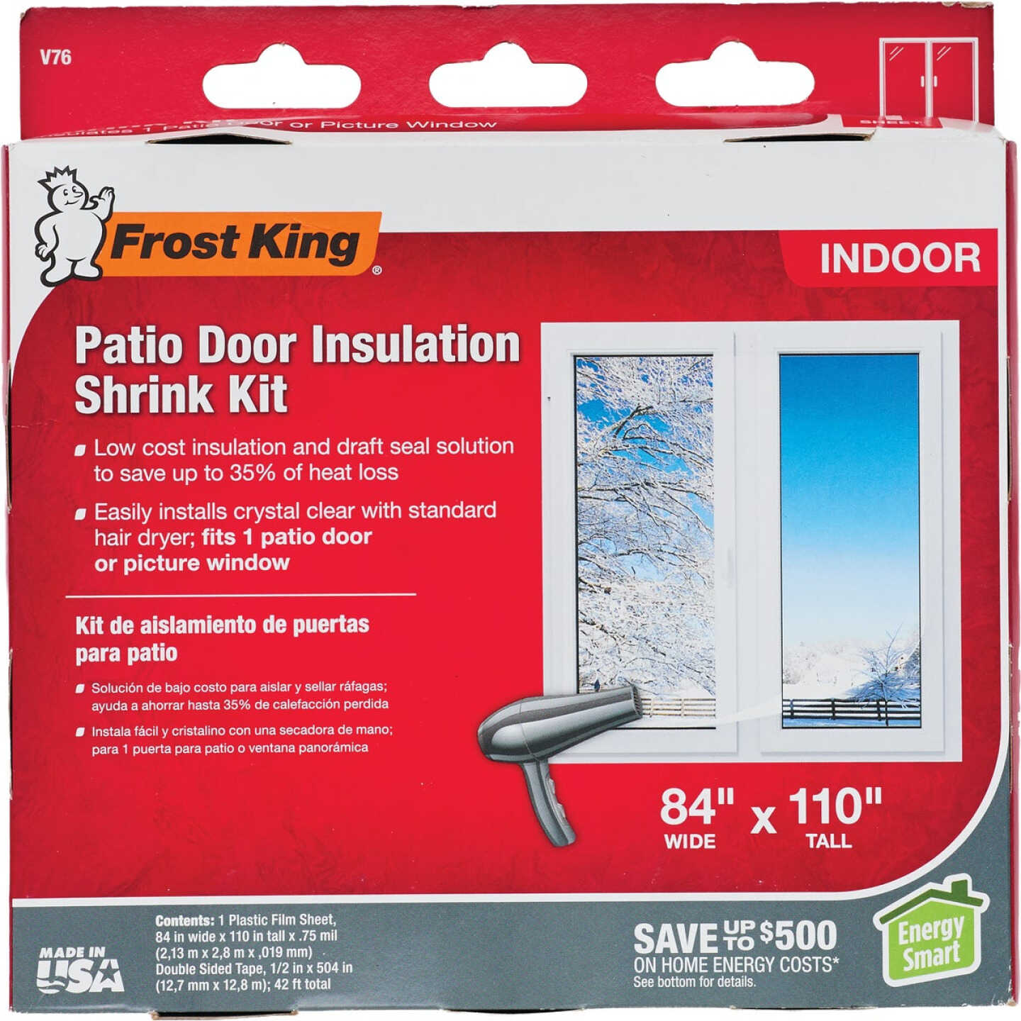 Frost King Indoor 84 In. x 110 In. Patio Door or Picture Window Insulation Kit Image 1