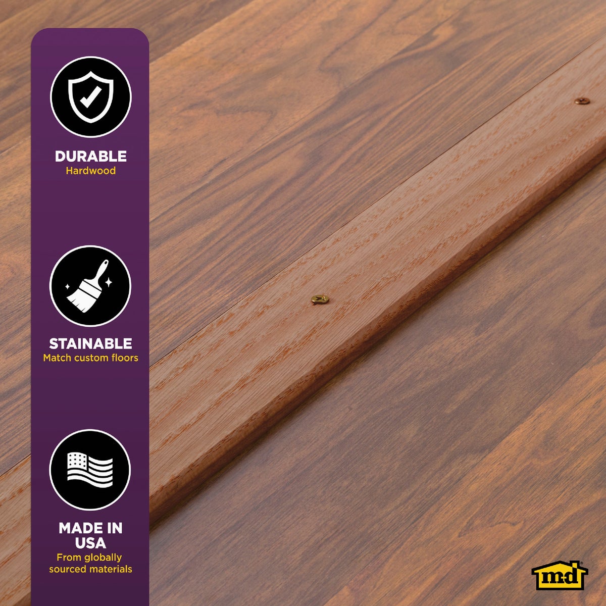 M-D Building Products 2-1/2 In. x 36 In. Unfinished Hardwood Seam Binder with Screws Image 5