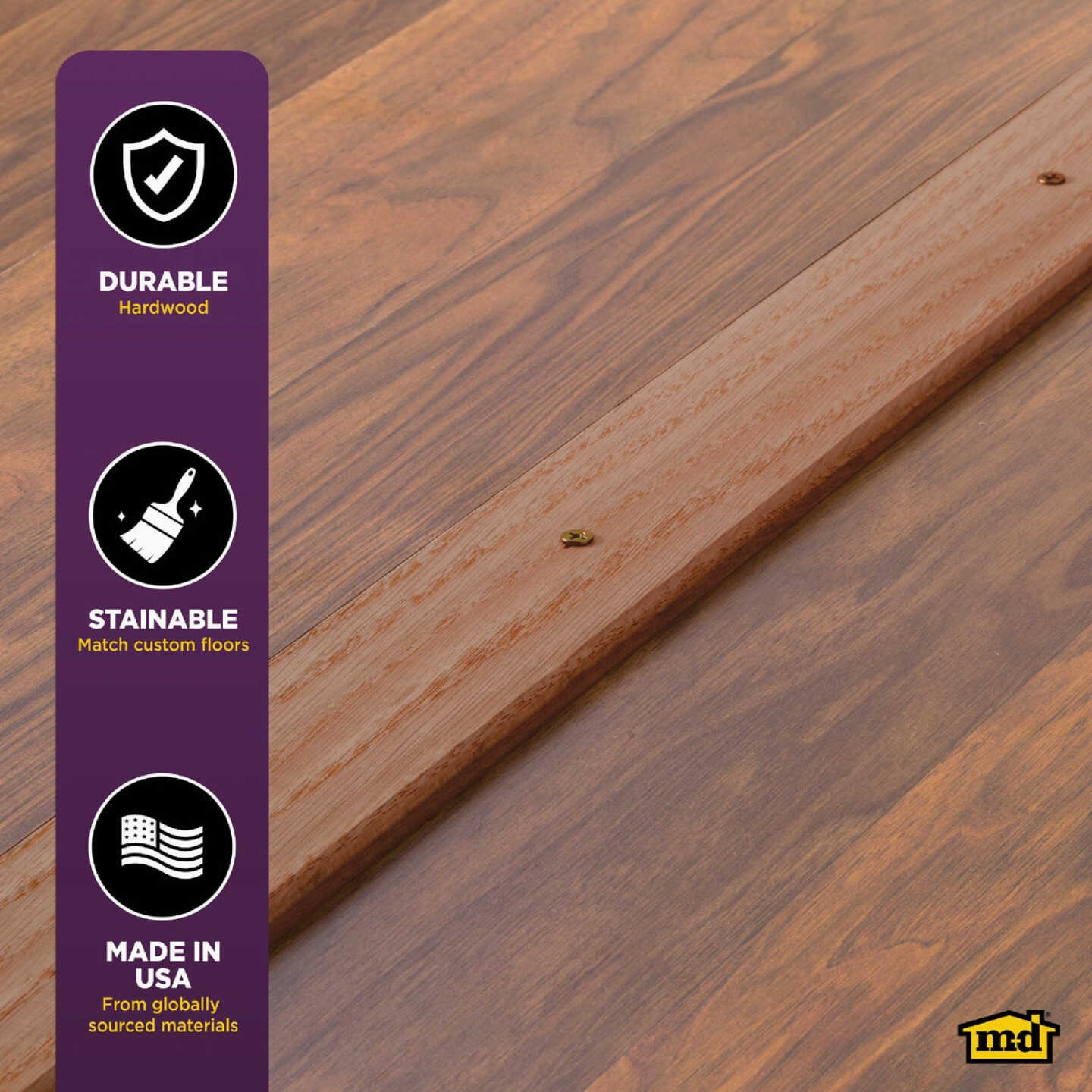 M-D Building Products 3 In. x 36 In. Unfinished Hardwood Seam Binder with Screws Image 5