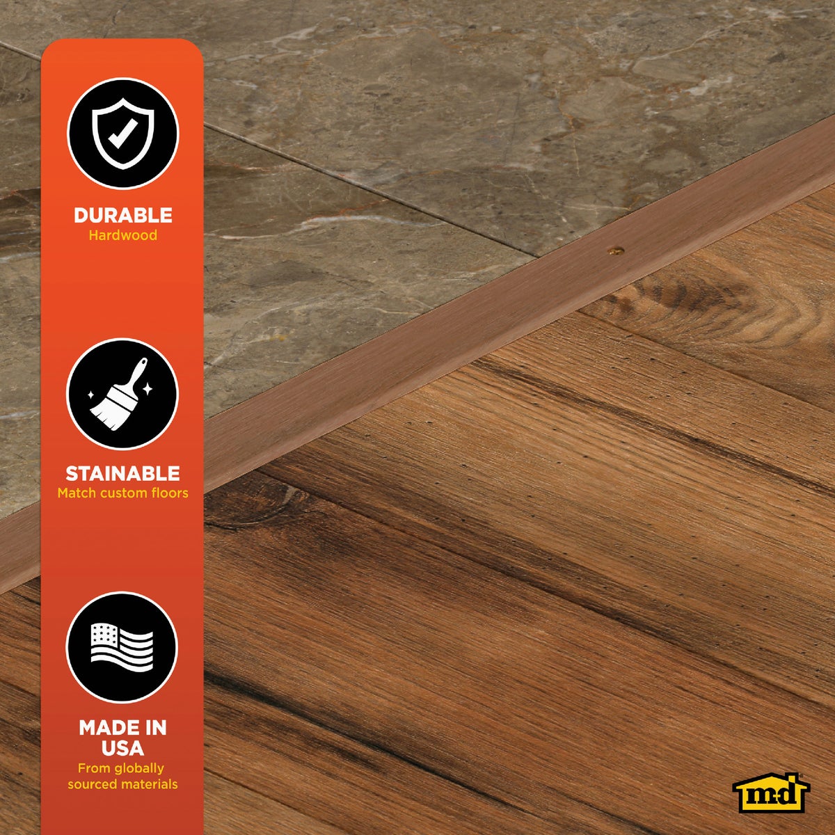 M-D Building Products 1 In. x 36 In. Unfinished Hardwood Reducer with Screws Image 5