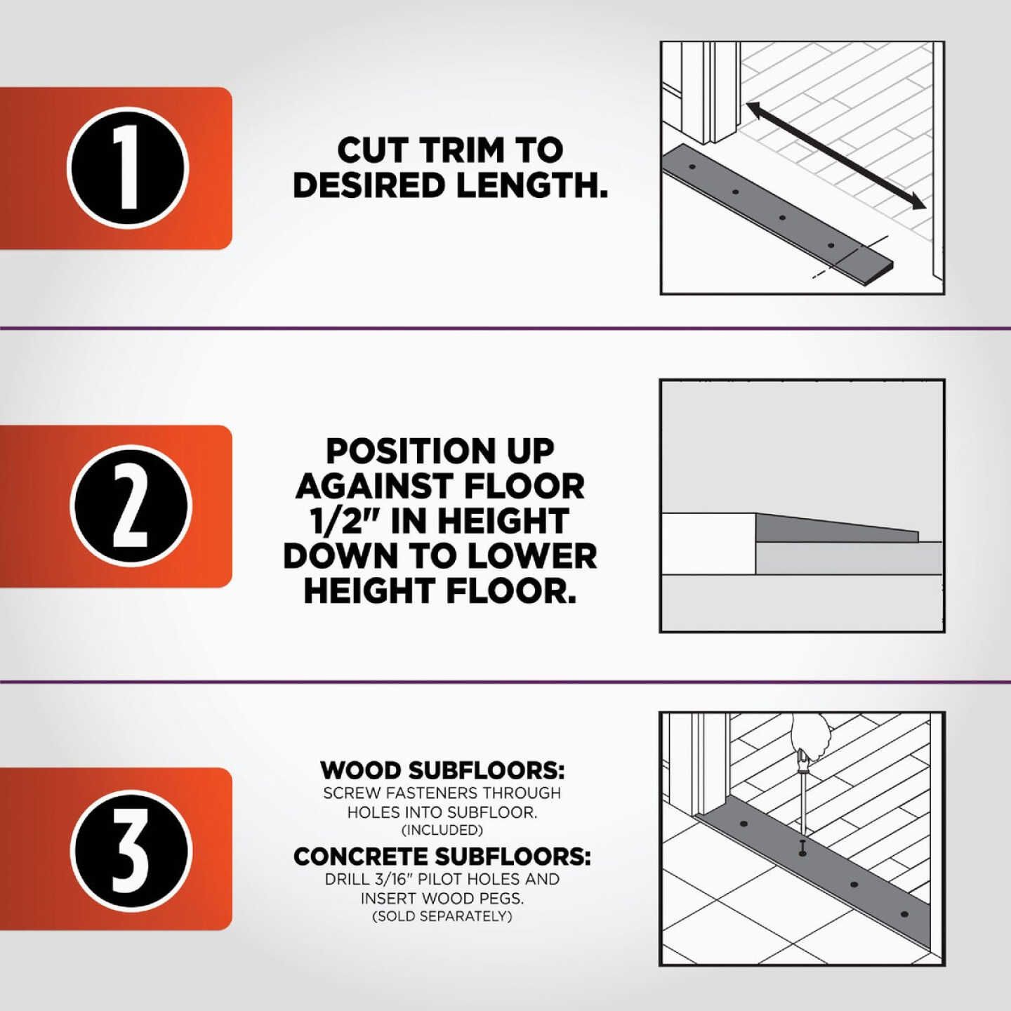 M-D Building Products 1-3/4 In. x 36 In. Unfinished Hardwood Reducer with Screws Image 6
