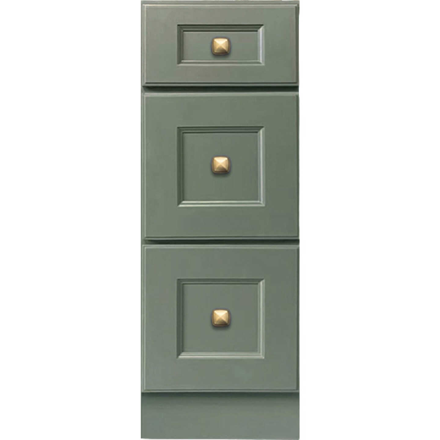 GHI Cabinets Sonona Forest Green 12 In. W x 34.5 In. H x 21 In. D Vanity Base without Top, 3 Drawer Image 1