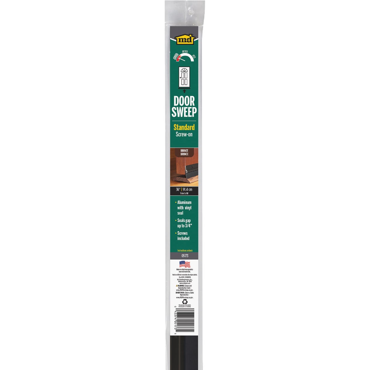 M-D Building Products 0.25 In. 36 In. Bronze Door Sweep Image 6