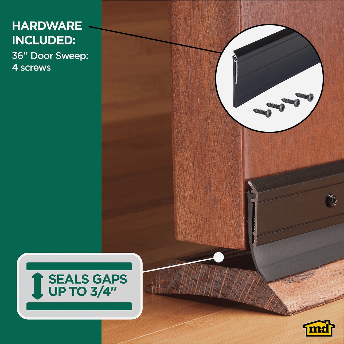 M-D Building Products 0.25 In. 36 In. Bronze Door Sweep Image 3
