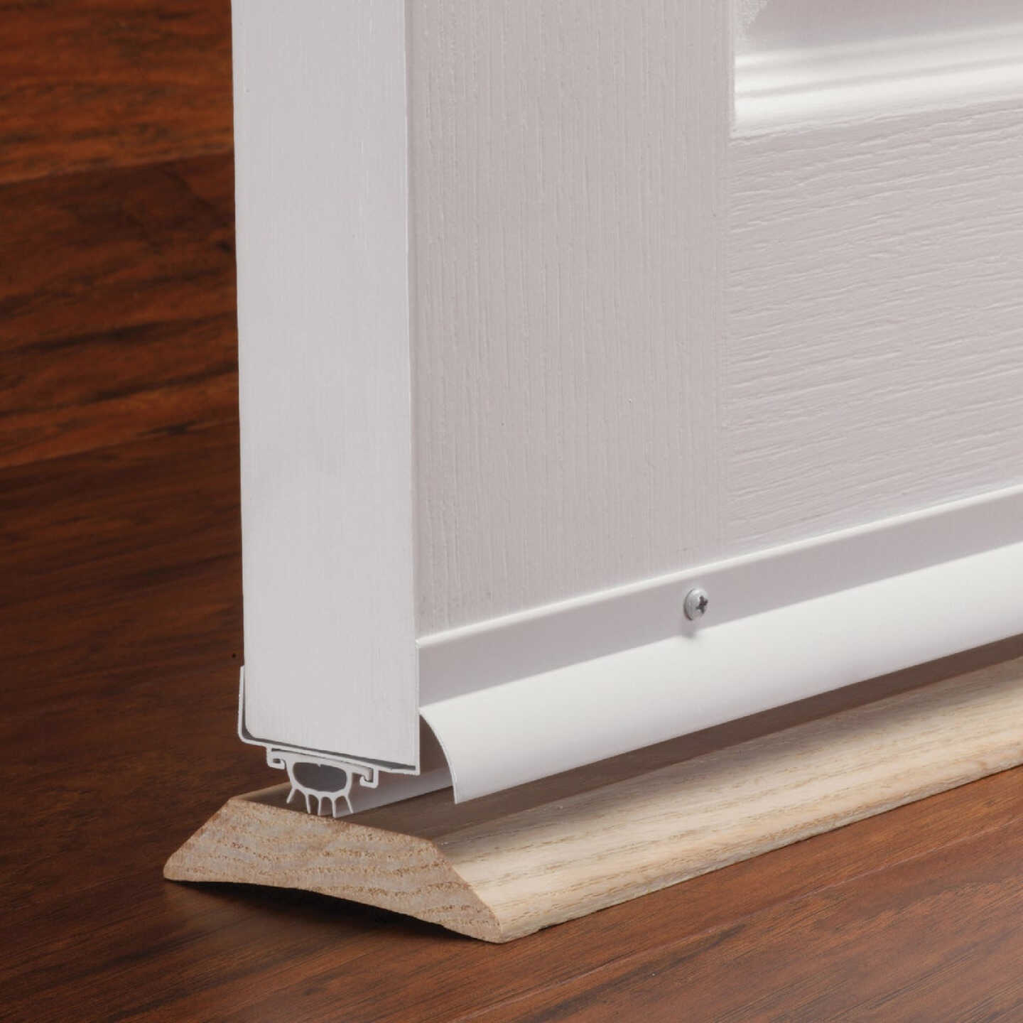 M-D Building Products 2.25 In. W. x 1.375 In. H. x 36 In. L. Aluminum White Door Bottom Image 3