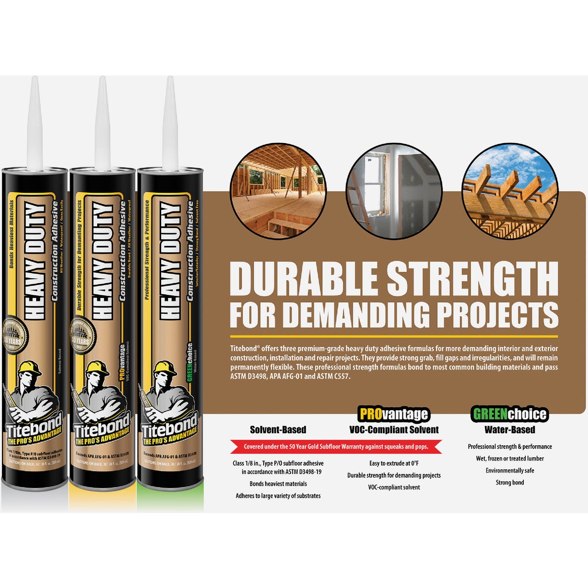 Titebond 10 Oz. Contractor Grade Heavy Duty Construction Adhesive Image 2