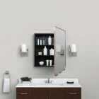 Zenna Home Designer Series Brushed Nickel 24 In. W x 30 In. H x 5 In. D Single Mirror Surface/Recess Mount Rectangle Medicine Cabinet Image 2