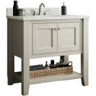 JSI Cabinetry 36 In. x 34-1/2 In. H x 21 In. D. Soft White Trenton Inset Bath Vanity Image 1