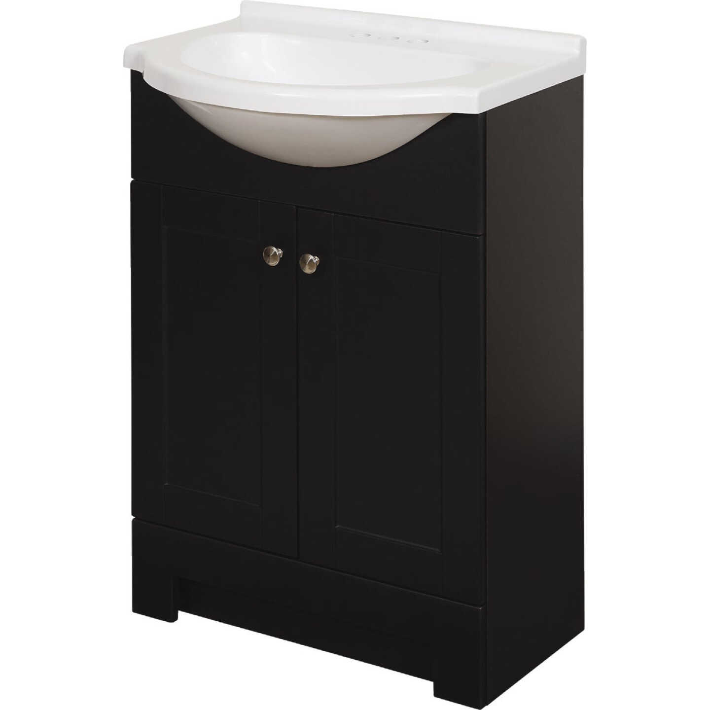 Zenith Zenna Home Espresso 24 In. W x 35 In. H x 18 In. D Euro Vanity with White Cultured Marble Top Image 1