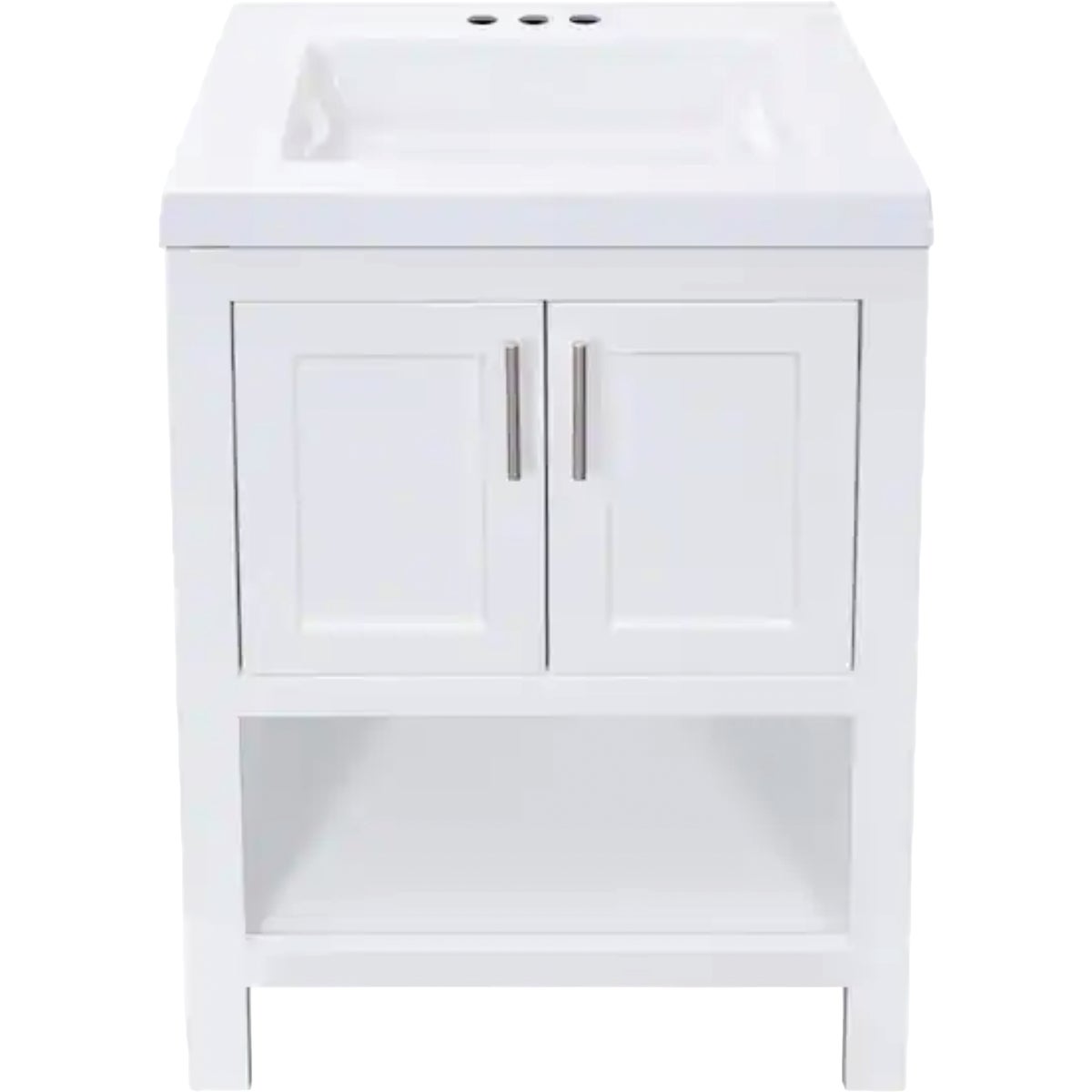 Royal Cabinets Serenity White 25 In. W x 19 In. D x 32 In. H Open Shelf Vanity