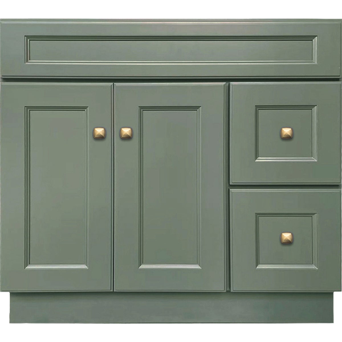 GHI Cabinets Sonona Forest Green 36 In. W x 34.5 In. H x 21 In. D Vanity Base without Top, 2 Drawer
