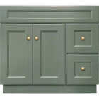 GHI Cabinets Sonona Forest Green 36 In. W x 34.5 In. H x 21 In. D Vanity Base without Top, 2 Drawer Image 1