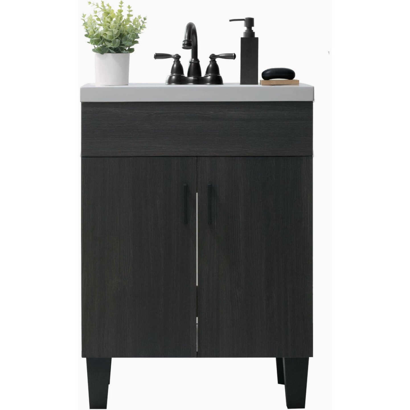 Zenna Home Wallowa Pine 30 In. W x 34 In. x 18 In. D Vanity with White Cultured Marble Top Image 3