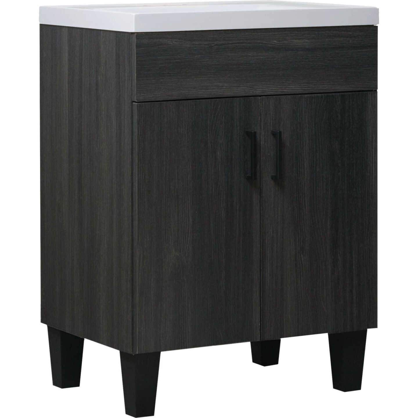 Zenna Home Wallowa Pine 30 In. W x 34 In. x 18 In. D Vanity with White Cultured Marble Top Image 1