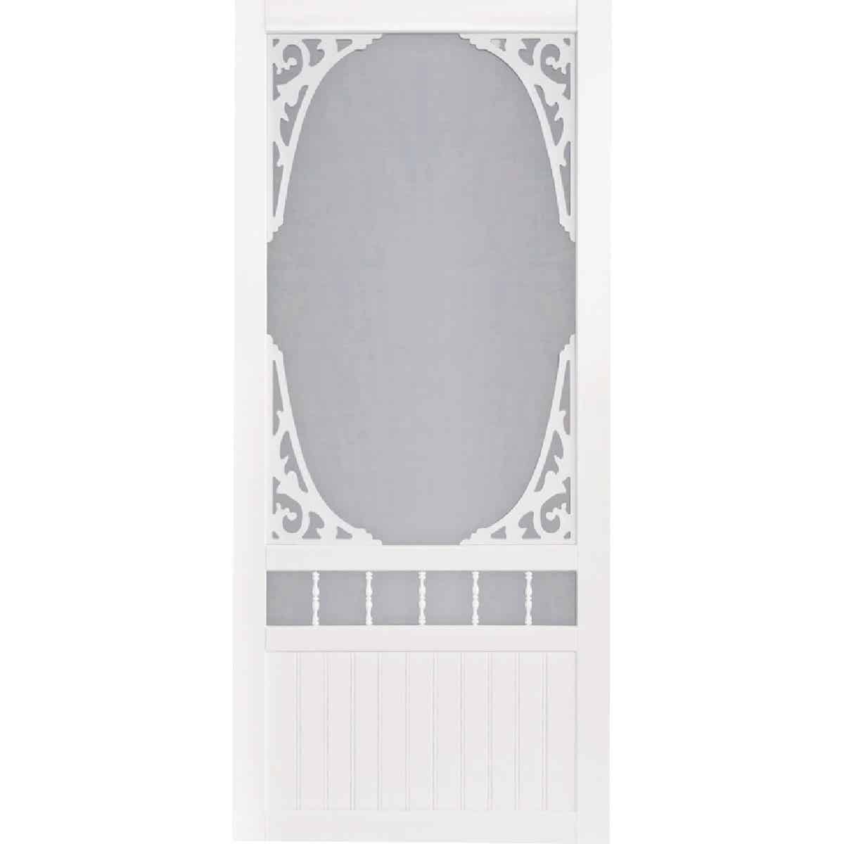 Screen Tight Springview 36 In. W x 80 In. H x 1 In. Thick White Vinyl Screen Door