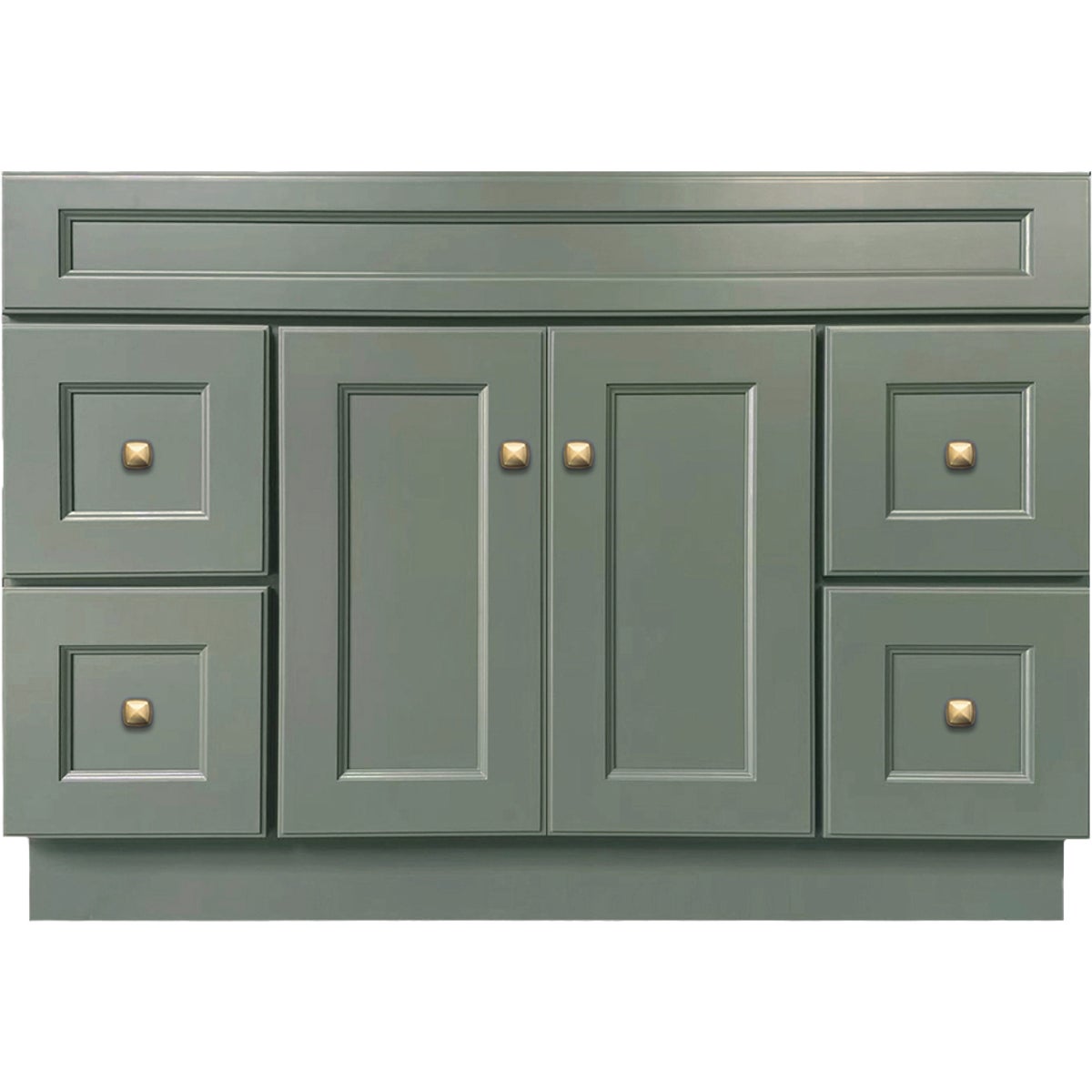 GHI Cabinets Sonona Forest Green 48 In. W x 34.5 In. H x 21 In. D Vanity Base without Top, 4 Drawer/2 Door
