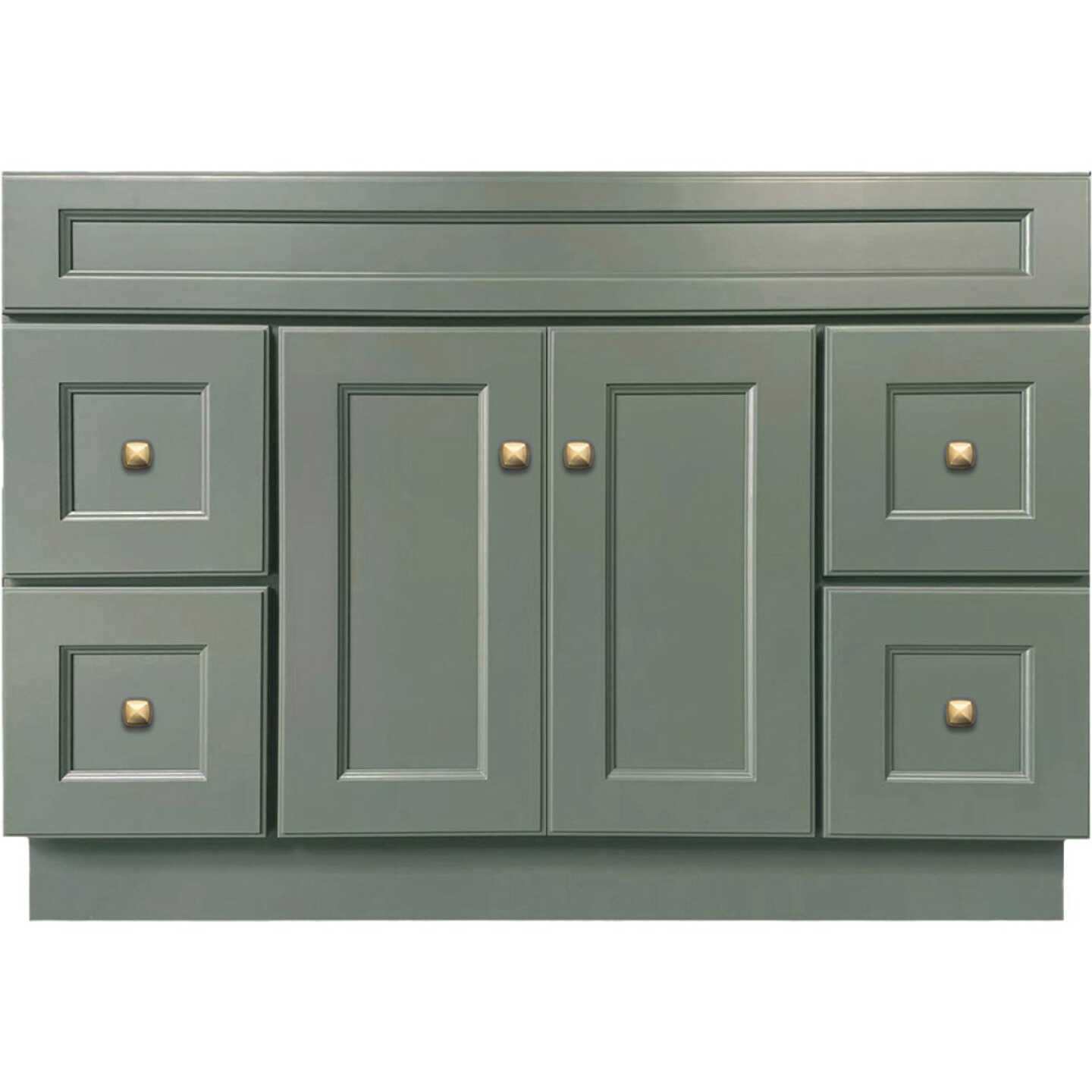 GHI Cabinets Sonona Forest Green 48 In. W x 34.5 In. H x 21 In. D Vanity Base without Top, 4 Drawer/2 Door Image 1