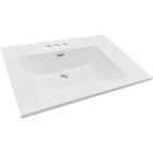 CraftMark 31 In. x 22 In. Cultured Marble Solid High Gloss White Vanity Top with Wave Bowl Image 1