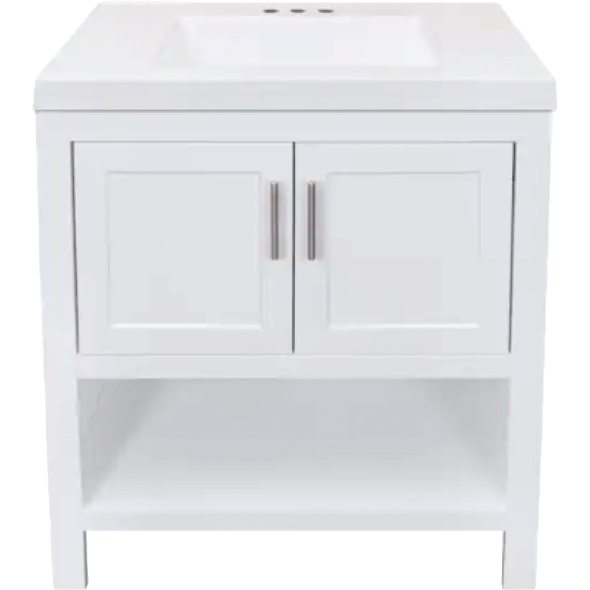 Royal Cabinets Serenity White 30 In. x 19 In. D x 32 In. H Open Shelf Vanity