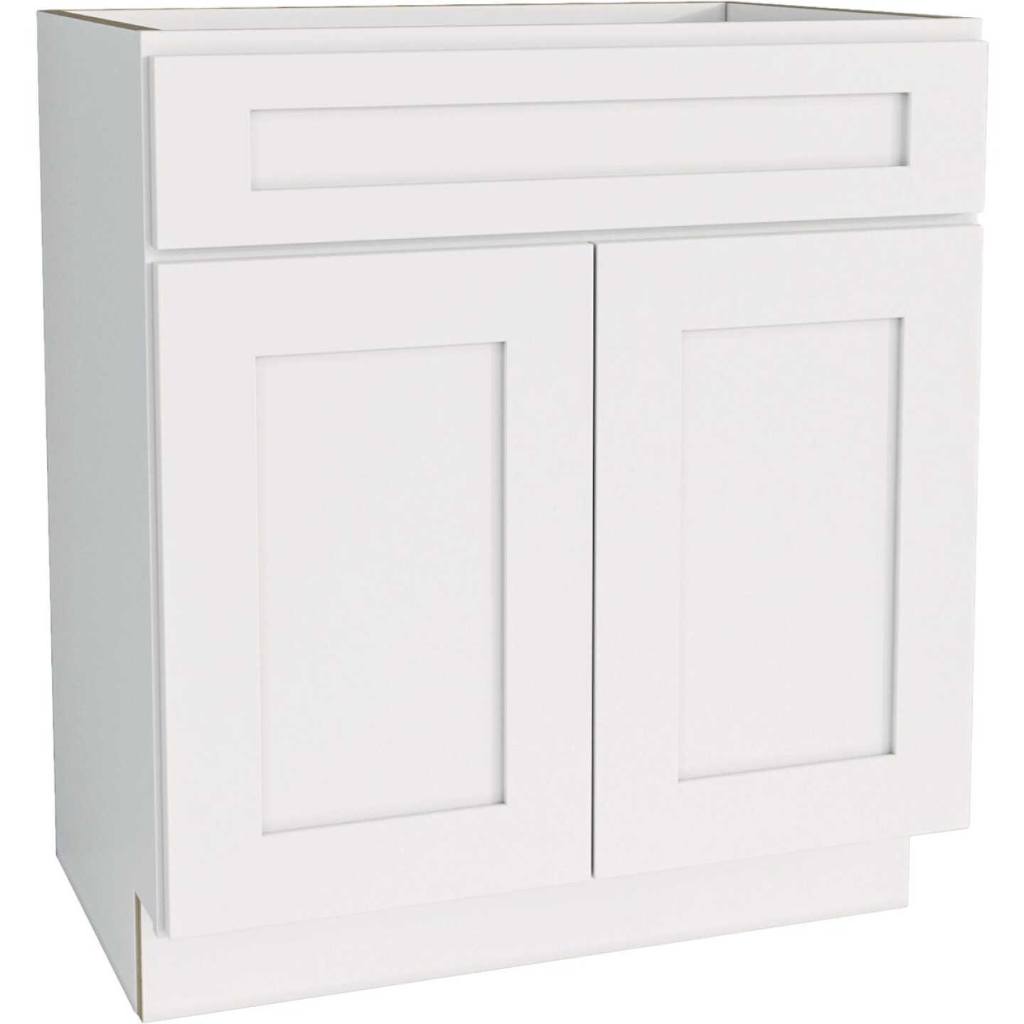 CraftMark Plymouth Shaker 30 In. W x 24 In. D x 34.5 In. H Ready To Assemble White Sink Base Kitchen Cabinet Image 1