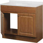 Zenith Zenna Home Oak 36 In. W x 35 In. H x 18 In. D Vanity with White Cultured Marble Top Image 3