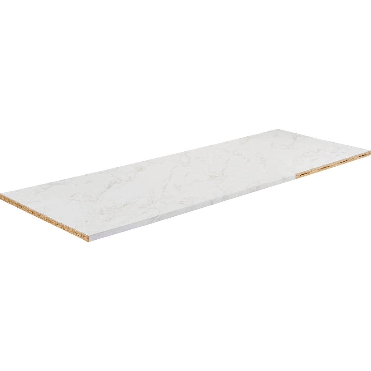 VT Industries Stretta 6 Ft. Right Hand Laminate White Marble Countertop