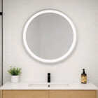 Dweller Loop 24 In. Wireless Rechargeable Battery LED Mirror, Frameless Image 2