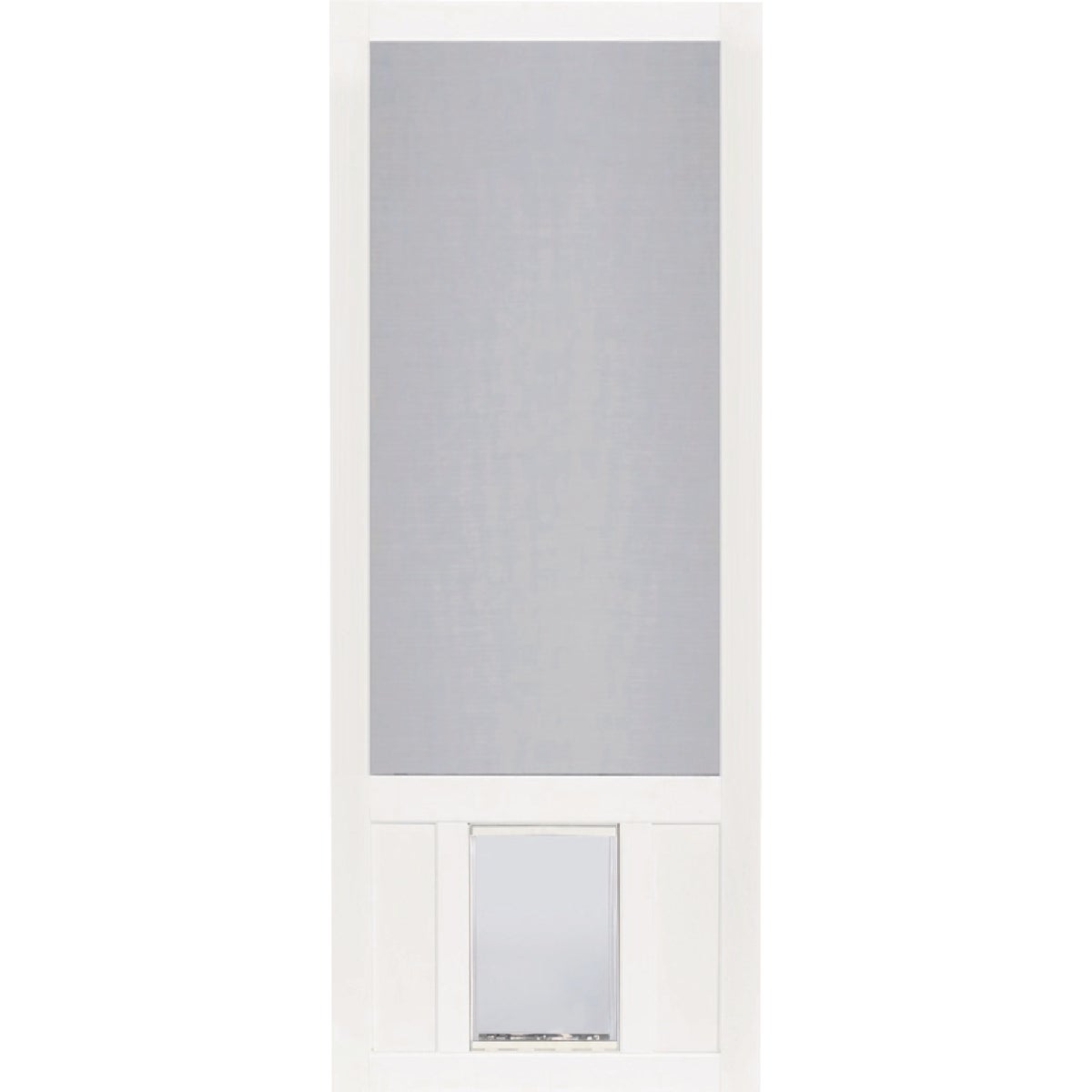 Screen Tight Chesapeake 32 In. W x 80 In. H x 1 In. Thick White Vinyl Screen Door with XL Pet Door