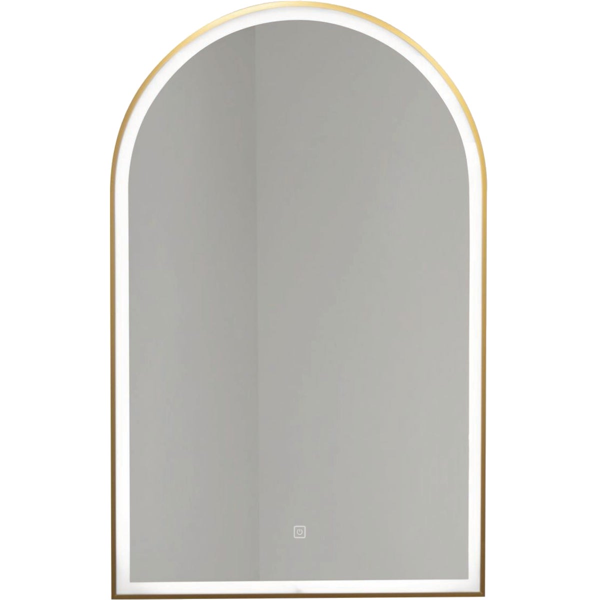 Dweller Arc 20 In. x 30 In. Wireless Rechargeable Battery LED Mirror, Gold