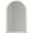 Dweller Arc 20 In. x 30 In. Wireless Rechargeable Battery LED Mirror, Gold Image 1