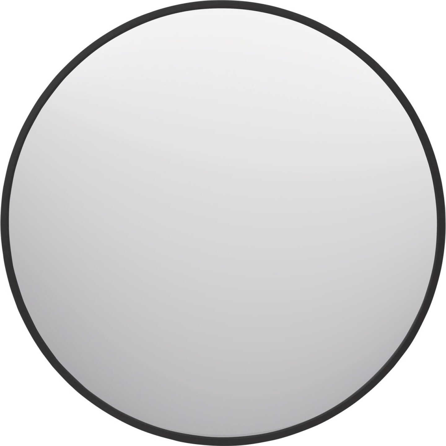 Zenna Home Designer Series Black 23.6 In. W x 23.6 In. H x 5 In. D Single Mirror Surface Mount Round Framed Medicine Cabinet Image 1