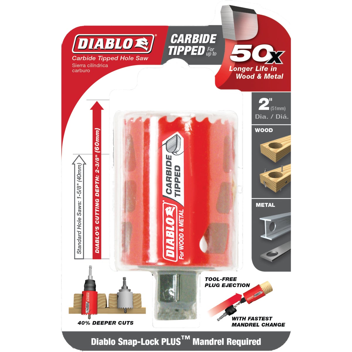 Diablo 2 In. Carbide-Tipped Hole Saw Image 2