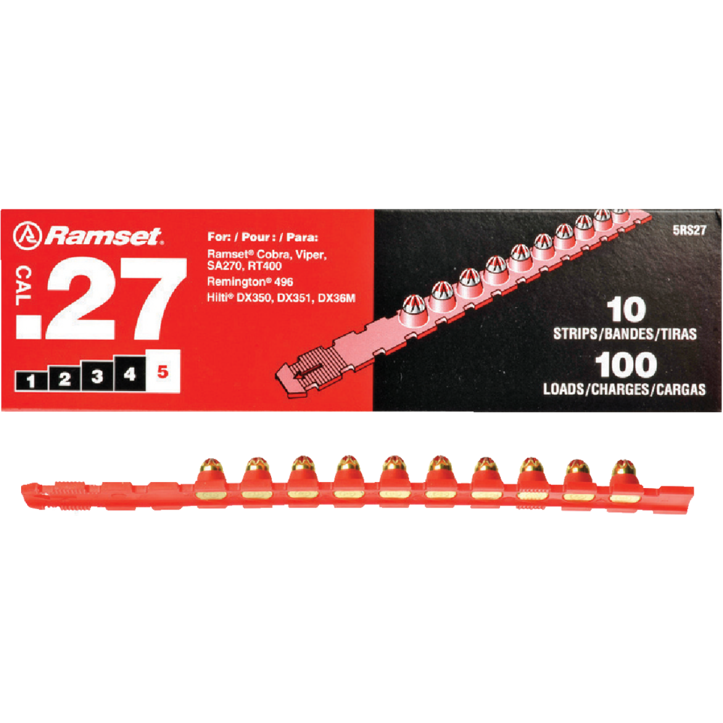 Ramset .27 Caliber Level 5 Red Powder Load (100-Pack) Image 1
