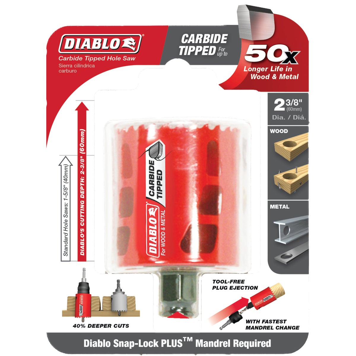 Diablo 2-3/8 In. Carbide-Tipped Hole Saw Image 2