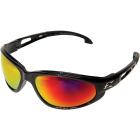 Edge Eyewear Dakura Gloss Black Frame Safety Glasses with Aqua Precision Red Mirror Lenses Image 1