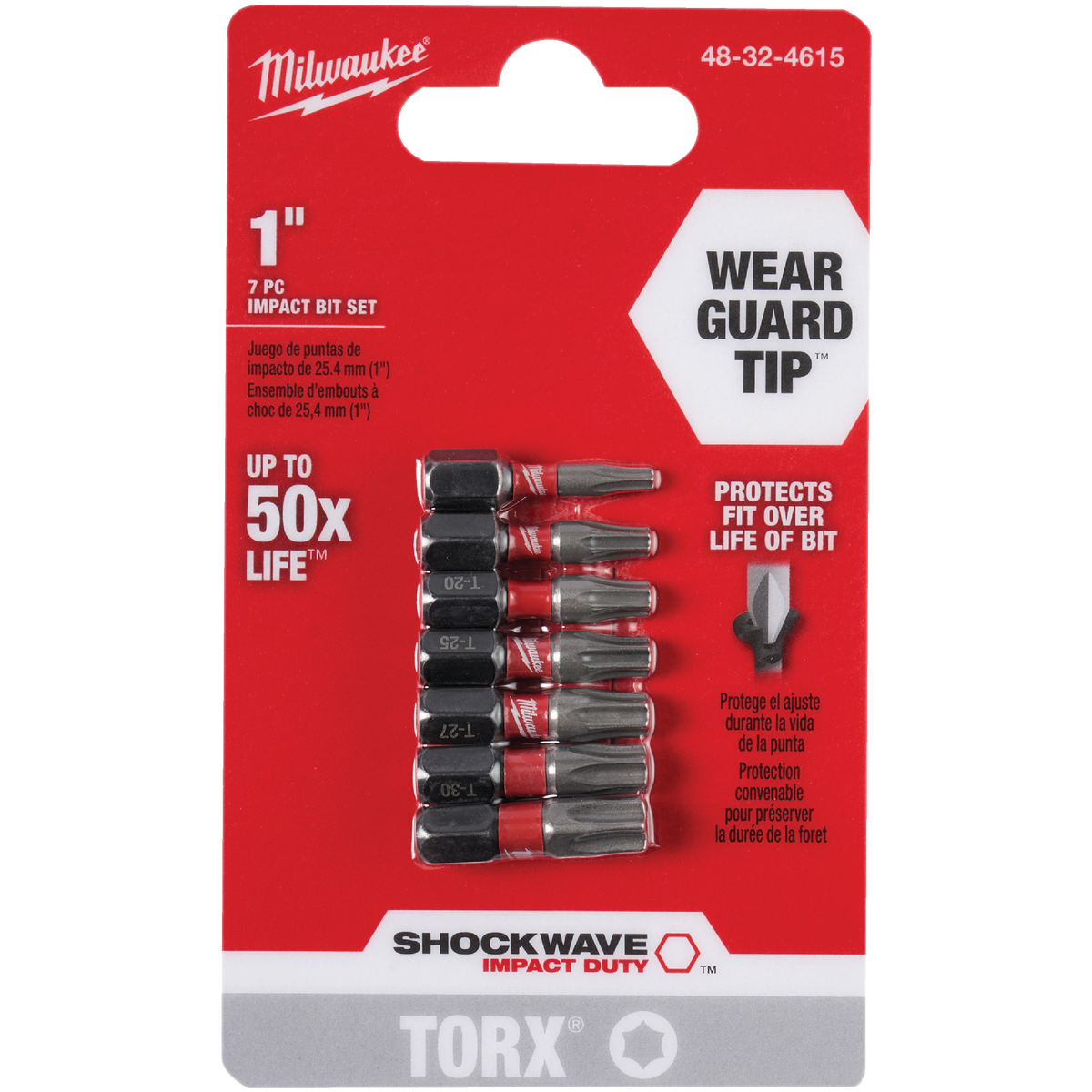 Milwaukee SHOCKWAVE 7-Piece Impact Screwdriver Bit Set Image 1