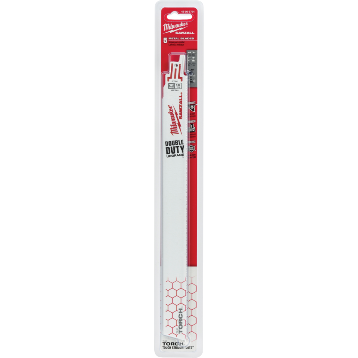 Milwaukee SAWZALL The TORCH 12 In. 14 TPI Metal Demolition Reciprocating Saw Blade (5-Pack) Image 2