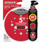 Diablo 5 In. 40-Grit Universal 12-Hole Vented Sanding Disc with Hook and Lock Backing (4-Pack) Image 1