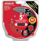 Diablo 5 In. 40-Grit Universal 12-Hole Vented Sanding Disc with Hook and Lock Backing (15-Pack) Image 1