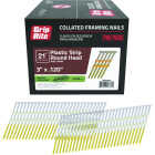 Grip-Rite 3 In. x 0.120 In. 21 Deg. Hot Galvanized Round Head Ring Shank Plastic Strip Collated Framing Nail (4000-Count) Image 1