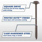 Kreg Protec-Kote #14 x 2-1/2 In. Square Coarse Thread Maxi-Loc Head HD Pocket-Hole Screw (30 Ct.) Image 4