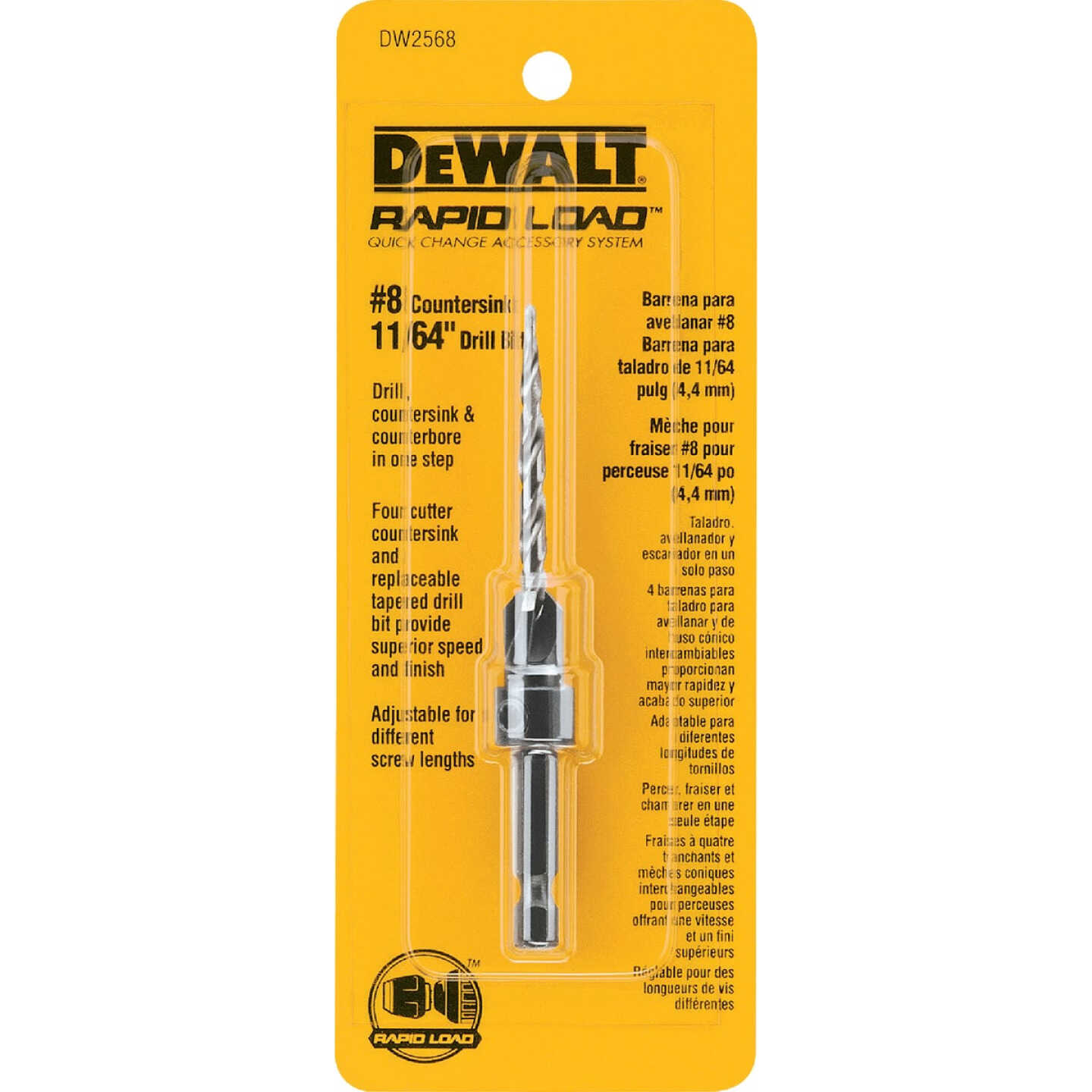 DEWALT #8 - 11/64 In. Fine Rapid Load Wood Countersink Image 1