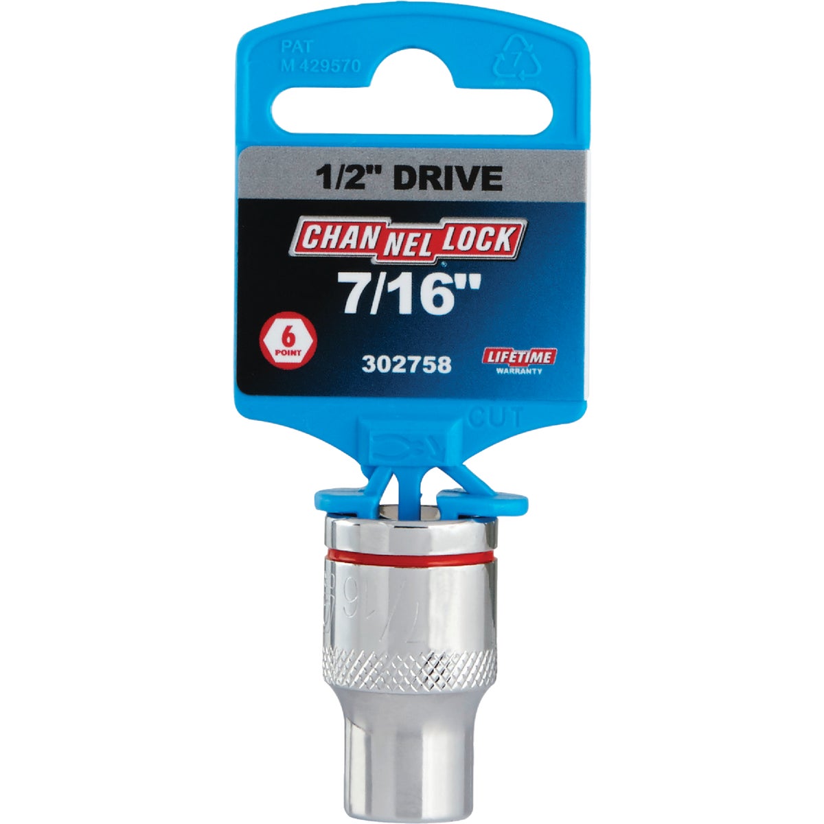 Channellock 1/2 In. Drive 7/16 In. 6-Point Shallow Standard Socket Image 2