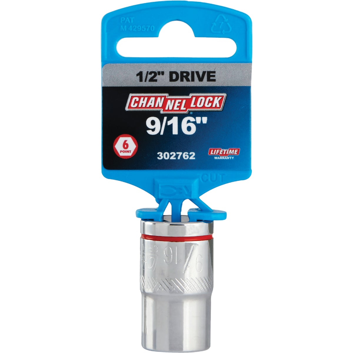 Channellock 1/2 In. Drive 9/16 In. 6-Point Shallow Standard Socket Image 2