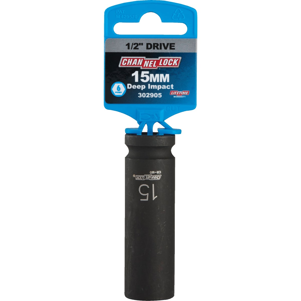 Channellock 1/2 In. Drive 15 mm 6-Point Deep Metric Impact Socket Image 2