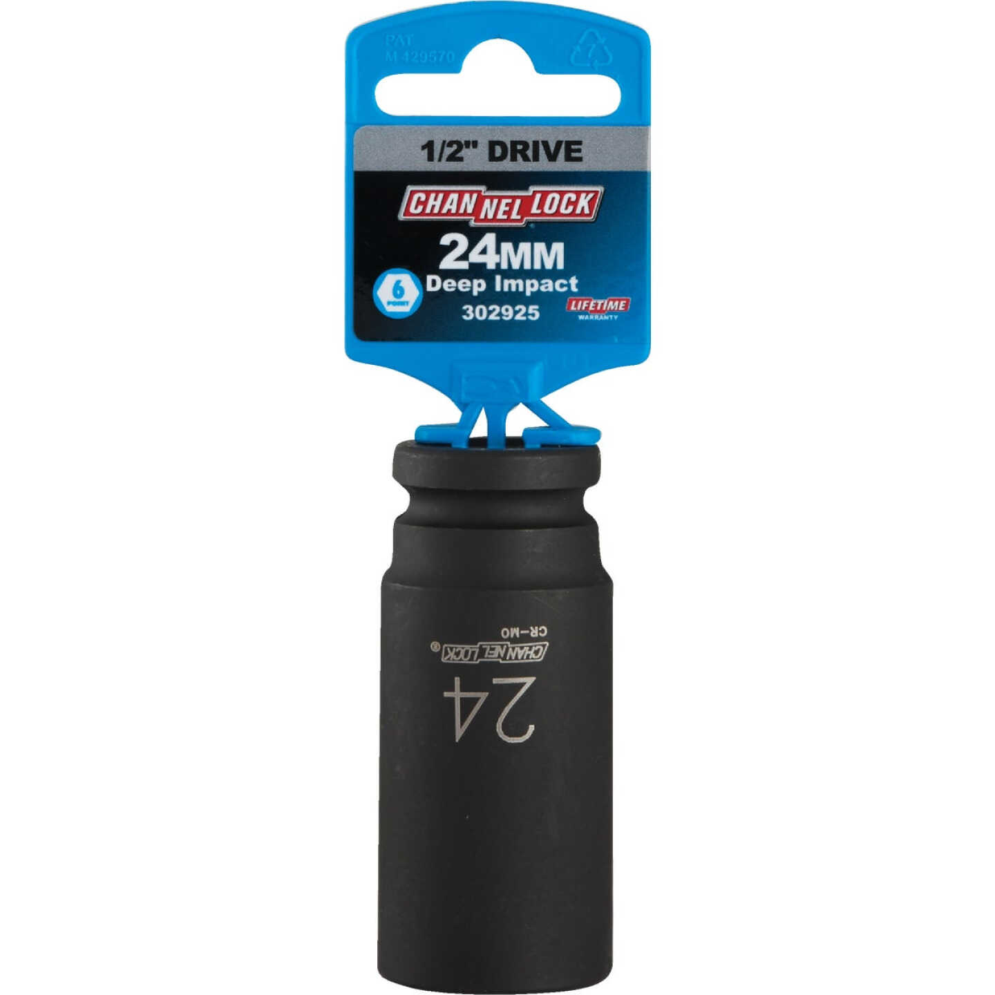 Channellock 1/2 In. Drive 24 mm 6-Point Deep Metric Impact Socket Image 2