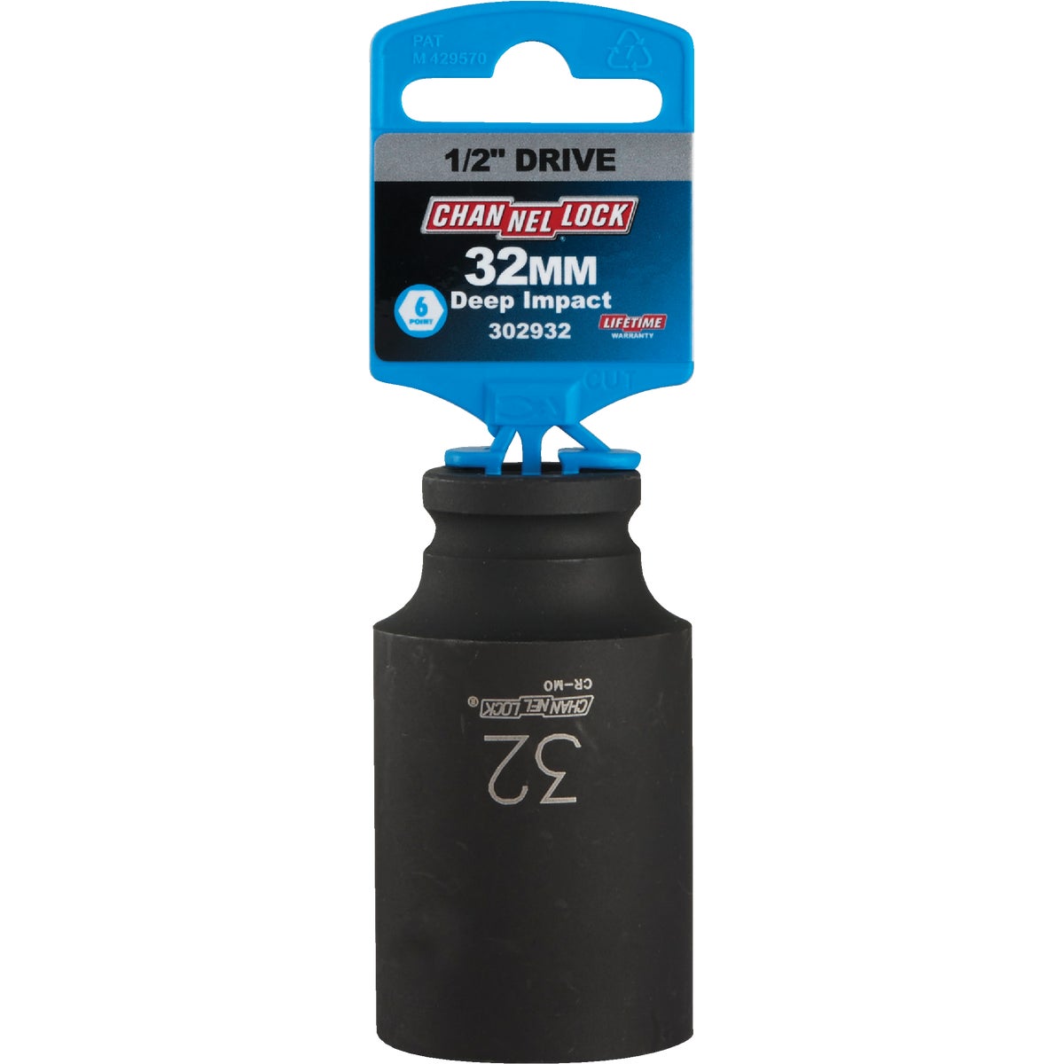Channellock 1/2 In. Drive 32 mm 6-Point Deep Metric Impact Socket Image 2