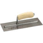 Marshalltown 4-1/2 In. x 11-1/2 In. High Carbon Steel Finishing Trowel with Curved Wood Handle Image 1