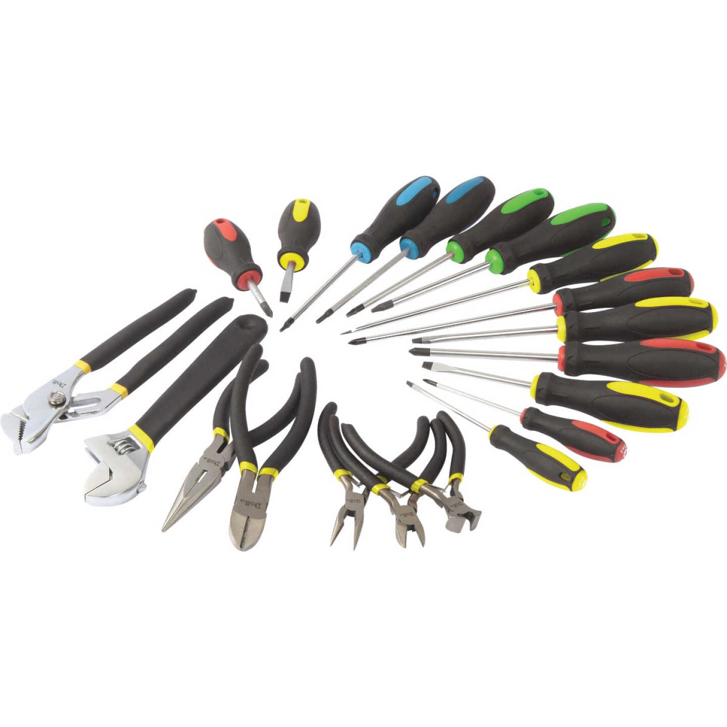 Do it Assorted Pliers, 8 In. Adjustable Wrench and 13-Piece Screwdriver Tool Set (20-Piece Total, No Case) Image 1
