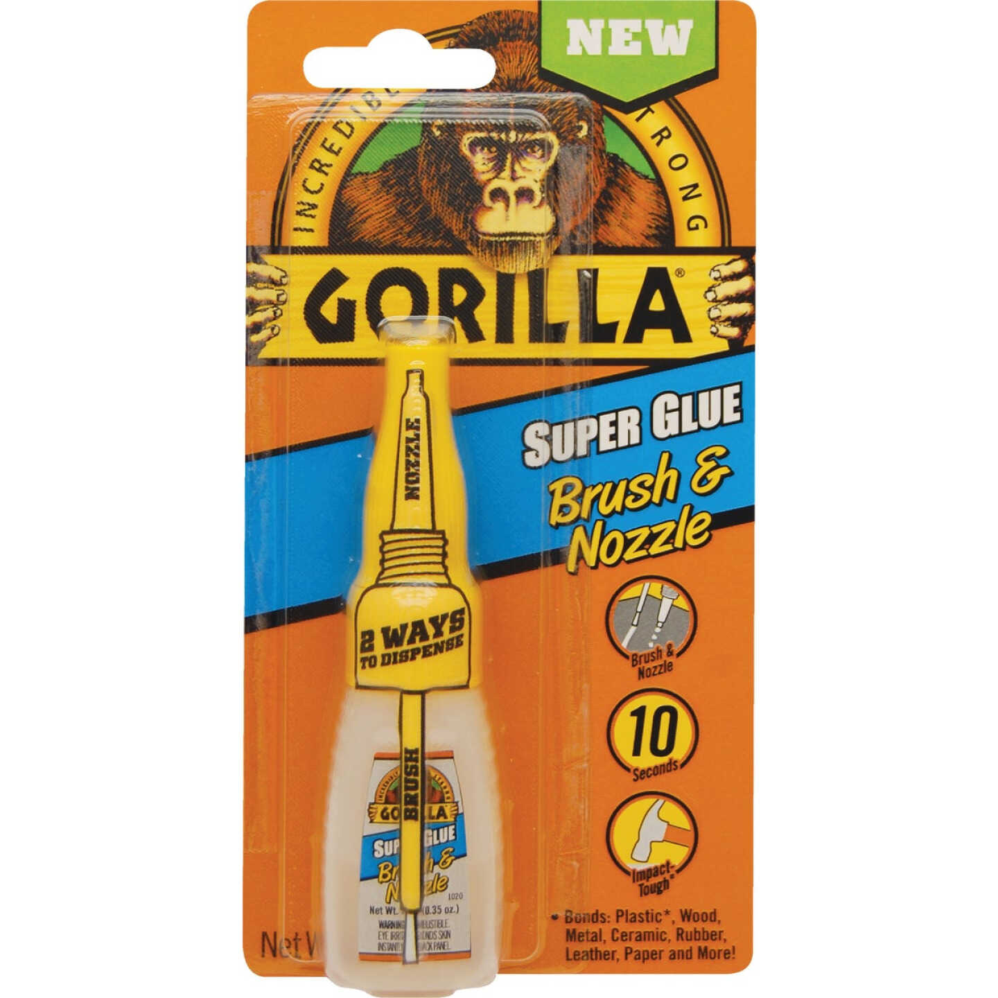 Gorilla 0.35 Oz. Liquid Bottle Brush & Nozzle Super Glue Image 1